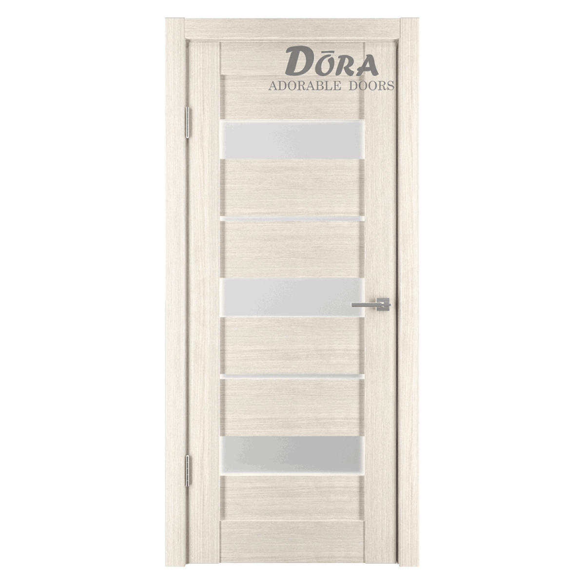 Dora Horizontal-4, Kapučīno, PVC Pārklājuma, Durvju Komplekts - Vērtne, Kārba, 2 Eņģes, Ar Polipropilēna Pārklājumu, O60x200cm